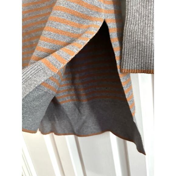 ANTHROPOLOGIE Elise Ribbed Striped Off The Shoulder Sweater High-Low Hem - XS - Picture 6 of 8